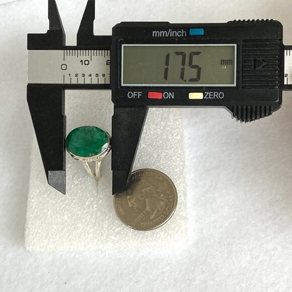 Sterling Silver 925 Oval Bezel Set Faceted Green Jadeite Split Shank Ring Sz 8.5 - Picture 15 of 16